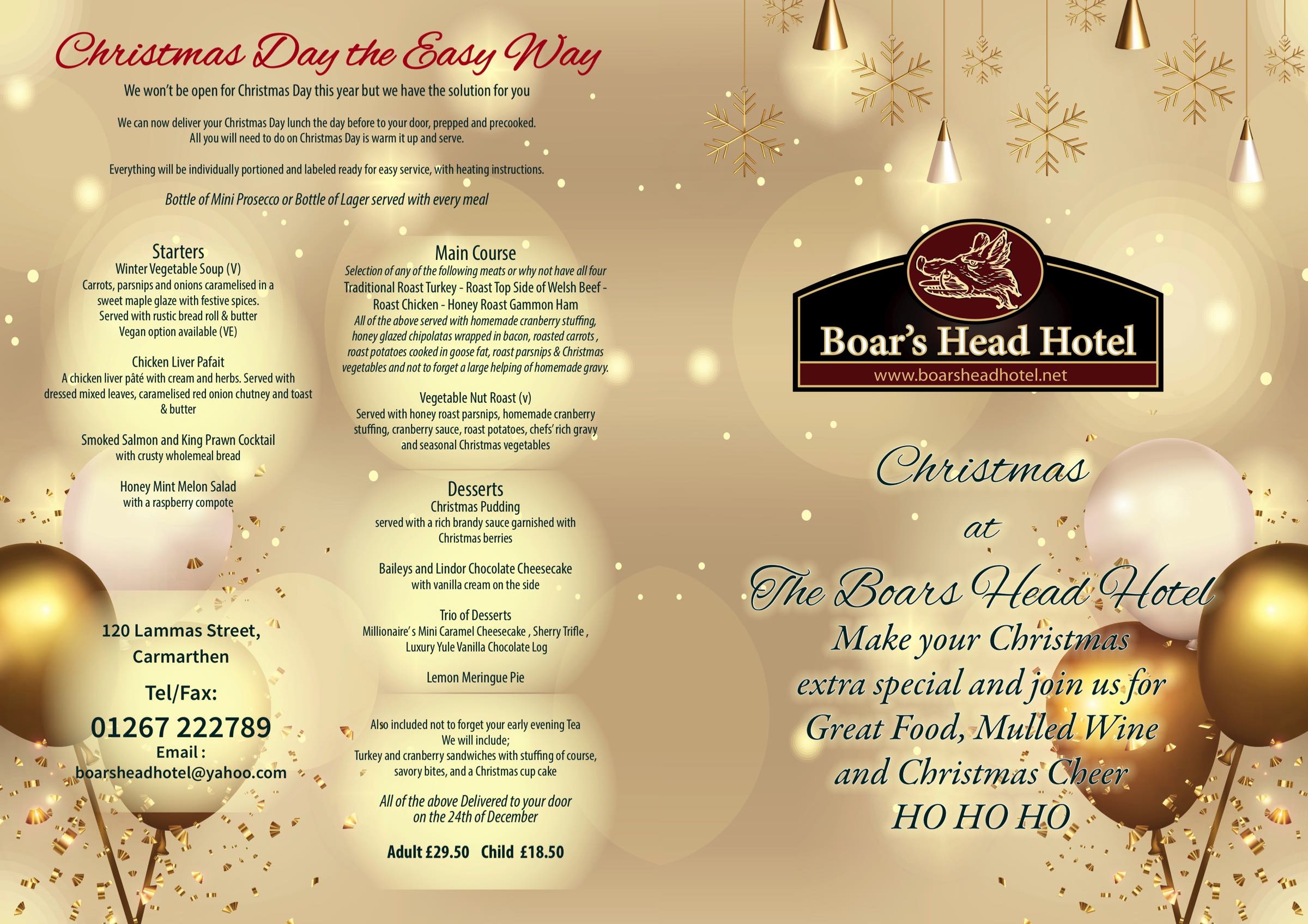 Boars Head Menu